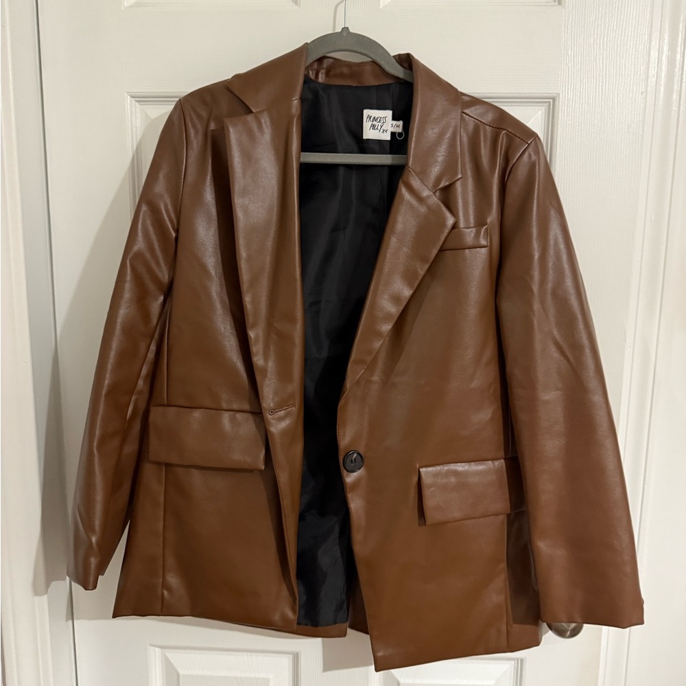 Brown Leather Blazer